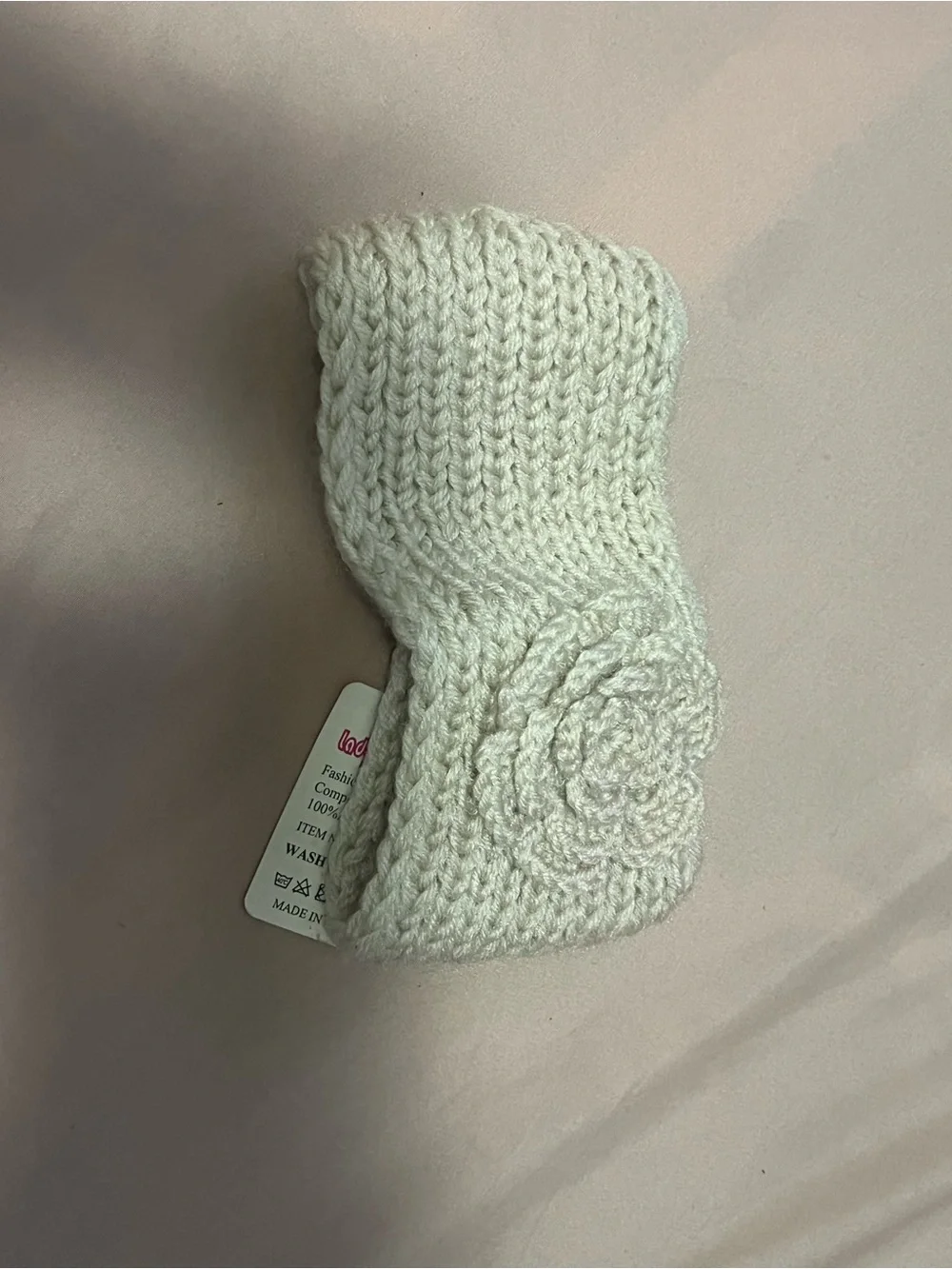 Knit Button Headband - Cream Kids Accessory